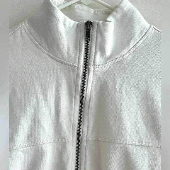 BP White 1/4 Zip Sports Jacket, Athleisure Athletic White Sweatshirt, Small - Picture 7 of 16